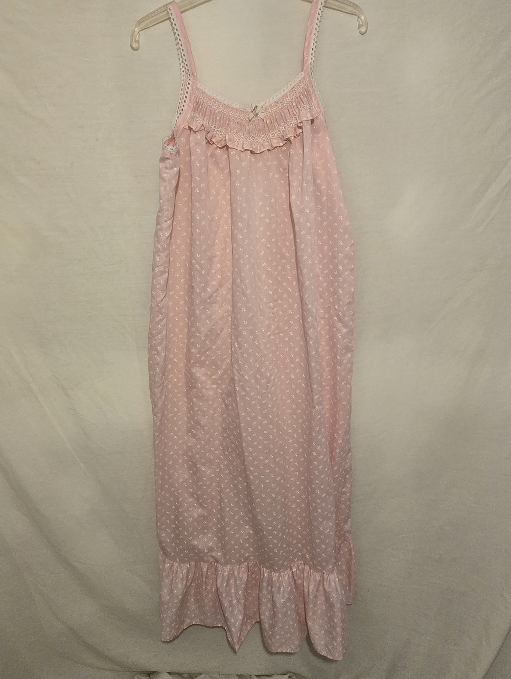 Vintage 80s Full Length Spagetti Strap Night Gown Or Maxi Dress